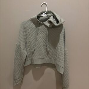 light green cropped hoodie